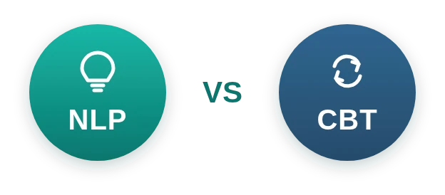 השוואה חזותית בין NLP ל-CBT - שתי גישות טיפוליות